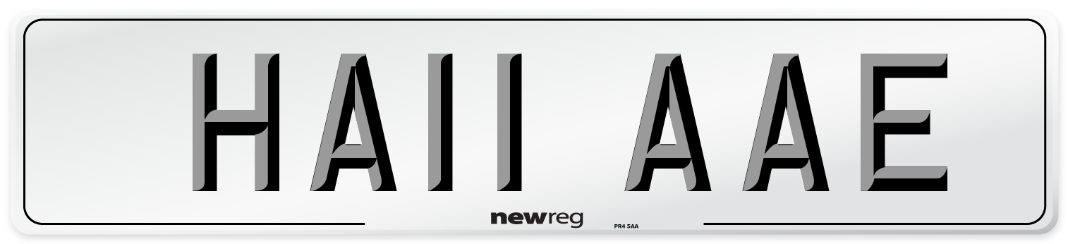 HA11 AAE Number Plate from New Reg